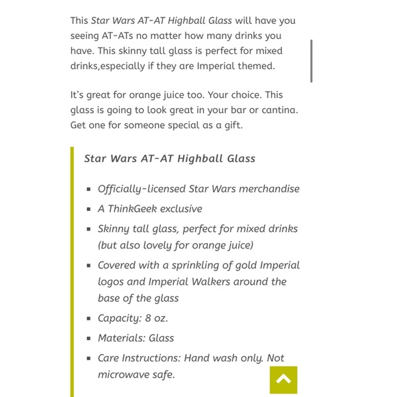 Star Wars AT-AT Silhouette Highball Glass Set of 2 - Picture 2 of 6